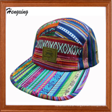 Color Striped 5 Panel Snapback Hat